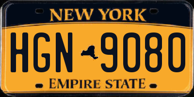 NY license plate HGN9080