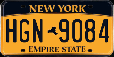 NY license plate HGN9084