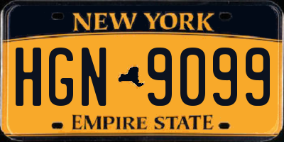 NY license plate HGN9099