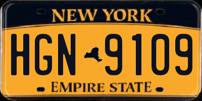 NY license plate HGN9109