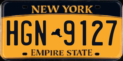NY license plate HGN9127