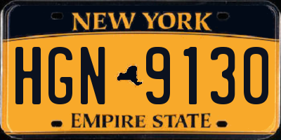 NY license plate HGN9130