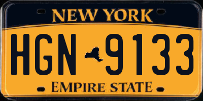 NY license plate HGN9133