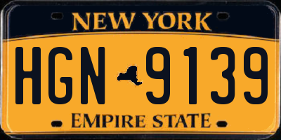NY license plate HGN9139