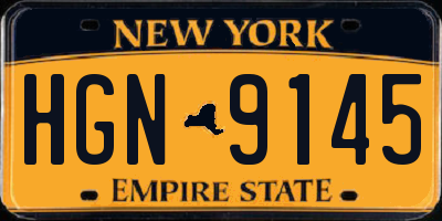 NY license plate HGN9145