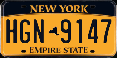 NY license plate HGN9147