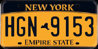 NY license plate HGN9153