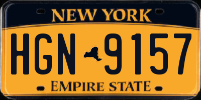 NY license plate HGN9157