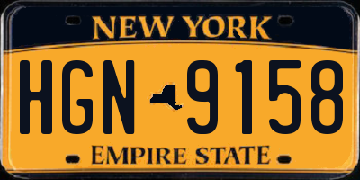 NY license plate HGN9158