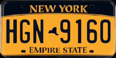 NY license plate HGN9160