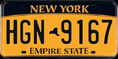 NY license plate HGN9167