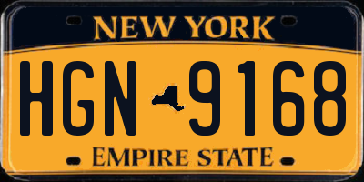 NY license plate HGN9168