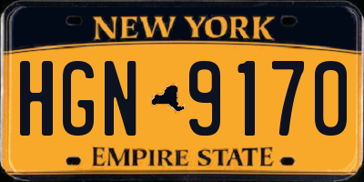 NY license plate HGN9170