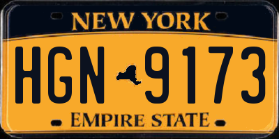 NY license plate HGN9173