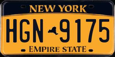 NY license plate HGN9175