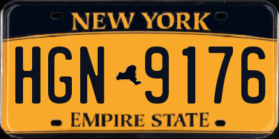 NY license plate HGN9176
