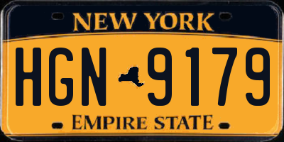 NY license plate HGN9179