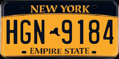 NY license plate HGN9184