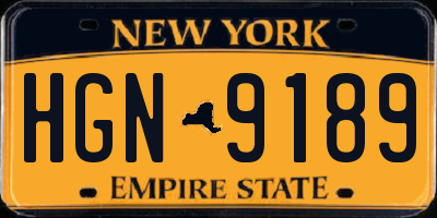 NY license plate HGN9189