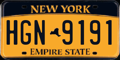 NY license plate HGN9191