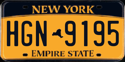 NY license plate HGN9195