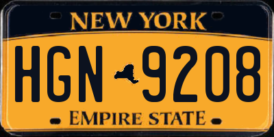 NY license plate HGN9208