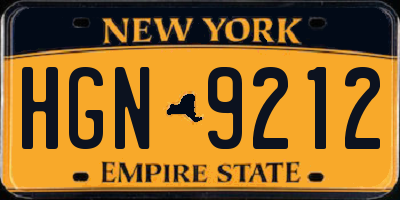 NY license plate HGN9212