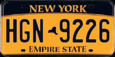 NY license plate HGN9226