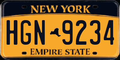 NY license plate HGN9234