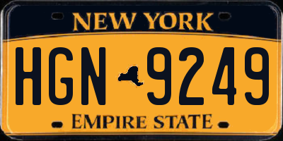NY license plate HGN9249