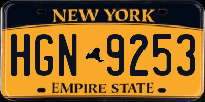 NY license plate HGN9253