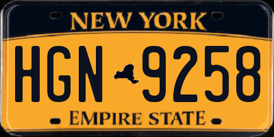 NY license plate HGN9258