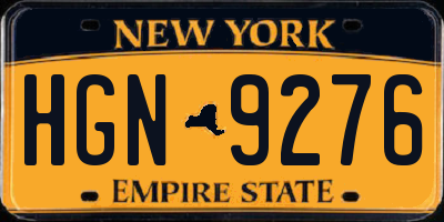 NY license plate HGN9276