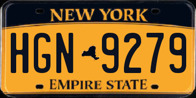 NY license plate HGN9279