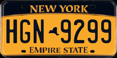 NY license plate HGN9299