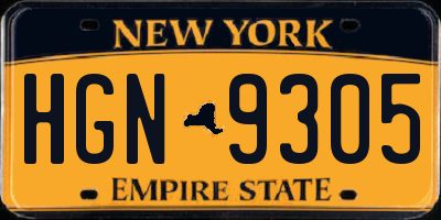 NY license plate HGN9305