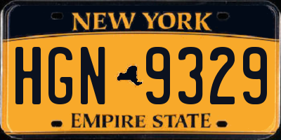 NY license plate HGN9329