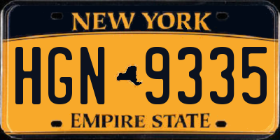 NY license plate HGN9335