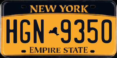 NY license plate HGN9350