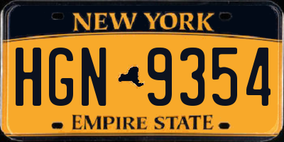 NY license plate HGN9354