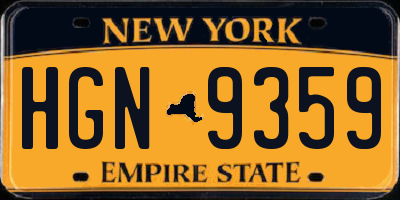 NY license plate HGN9359