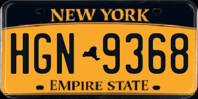 NY license plate HGN9368