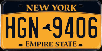 NY license plate HGN9406