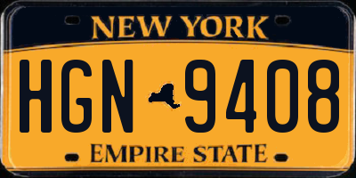 NY license plate HGN9408