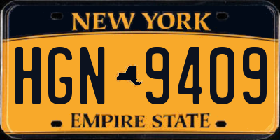 NY license plate HGN9409