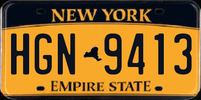 NY license plate HGN9413