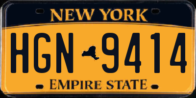 NY license plate HGN9414