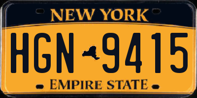 NY license plate HGN9415