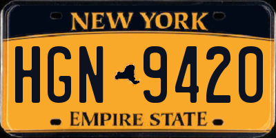 NY license plate HGN9420