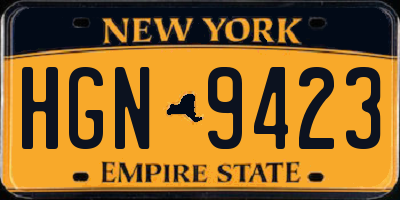 NY license plate HGN9423